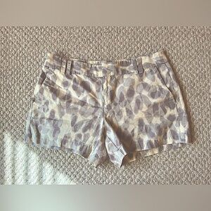 Ann Taylor LOFT printed cotton linen blend shorts